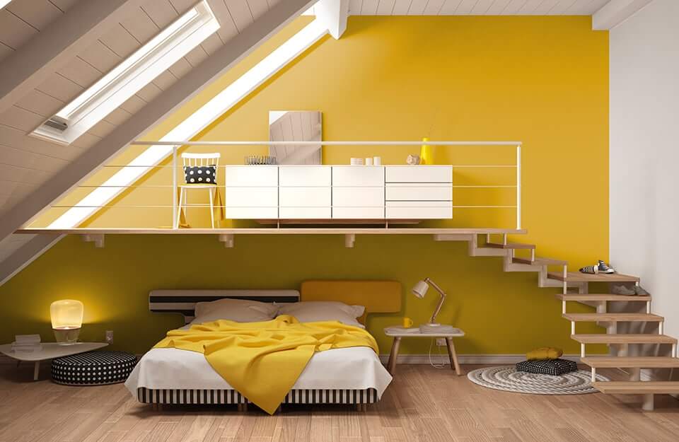 pittura camera da letto giallo